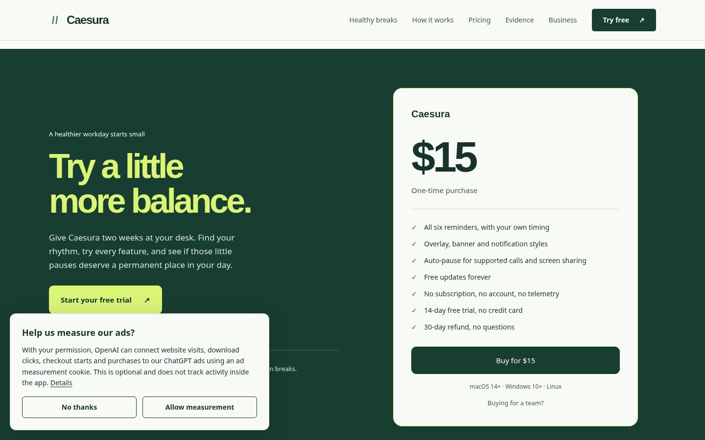 Caesura Pricing