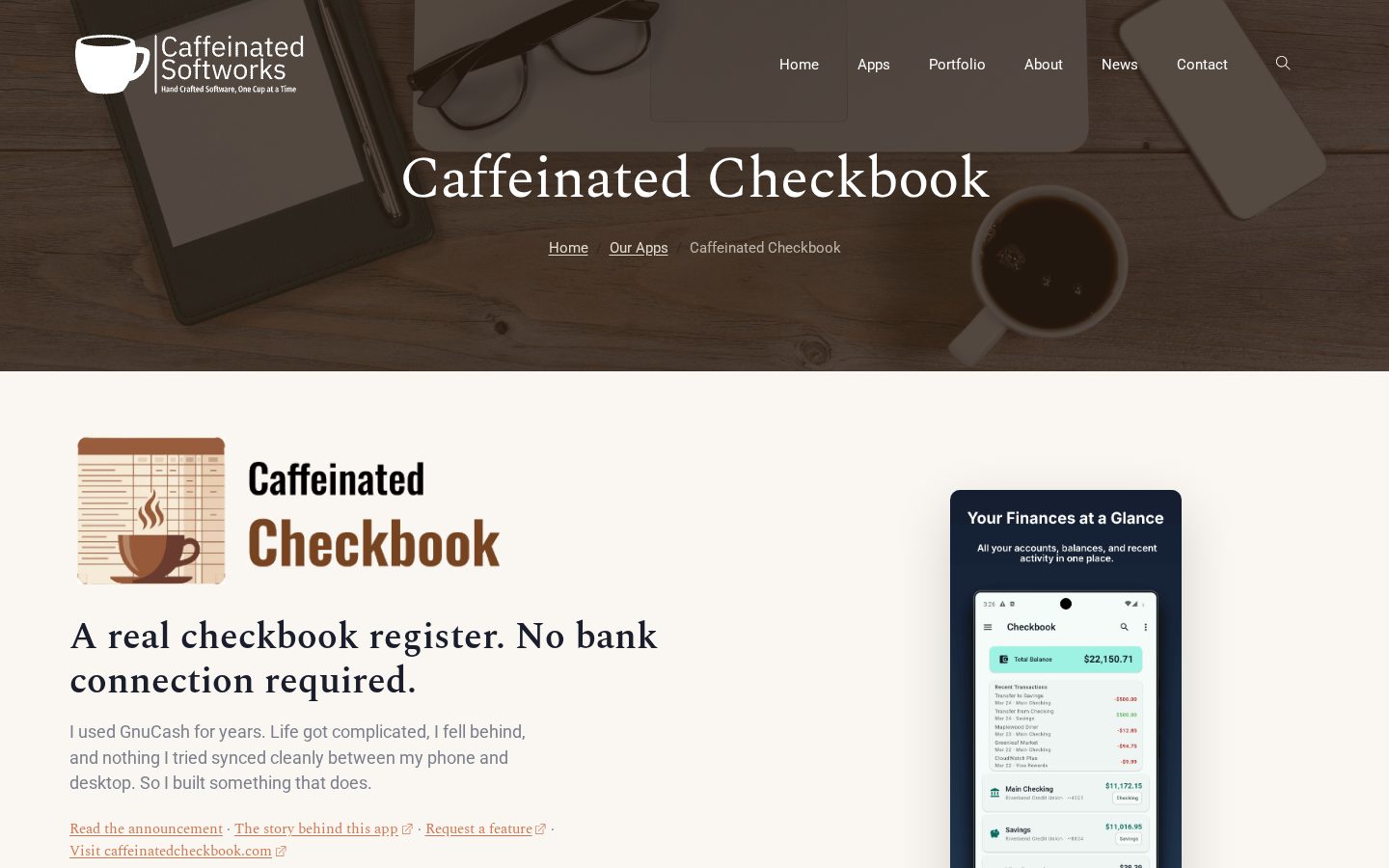 Caffeinated Checkbook Homepage