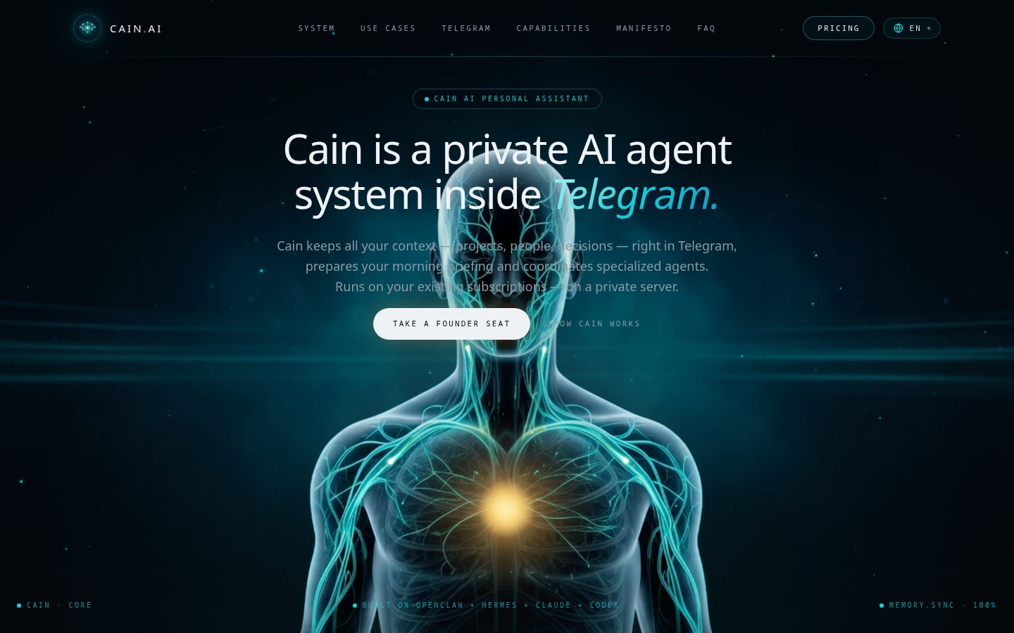 Cain AI Homepage