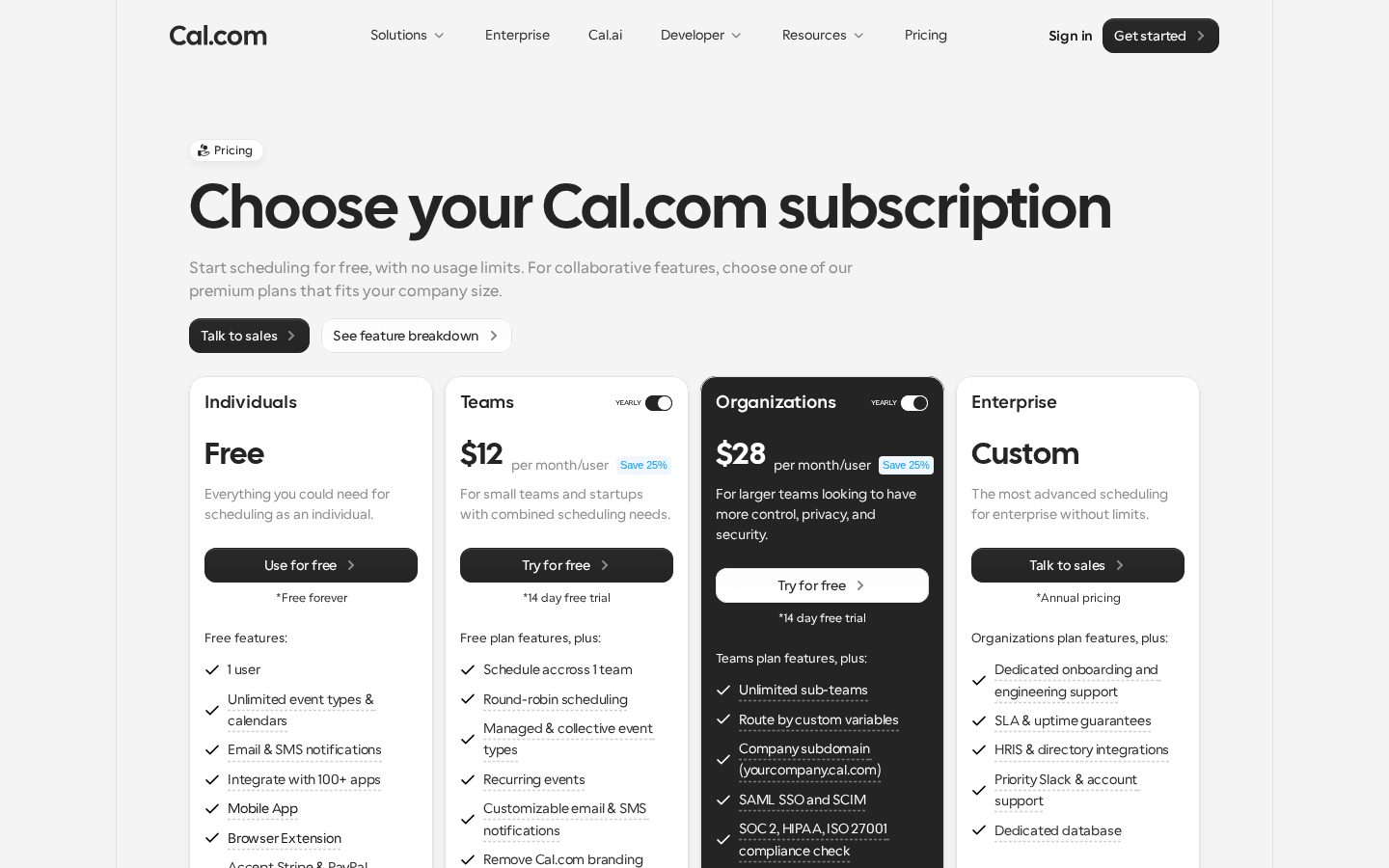 Cal.com Agents Pricing