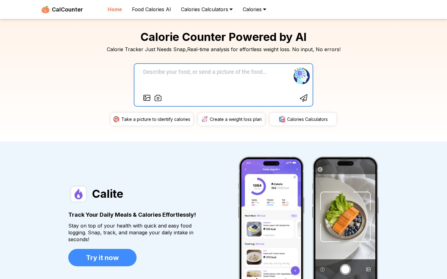 Calcounter AI Homepage
