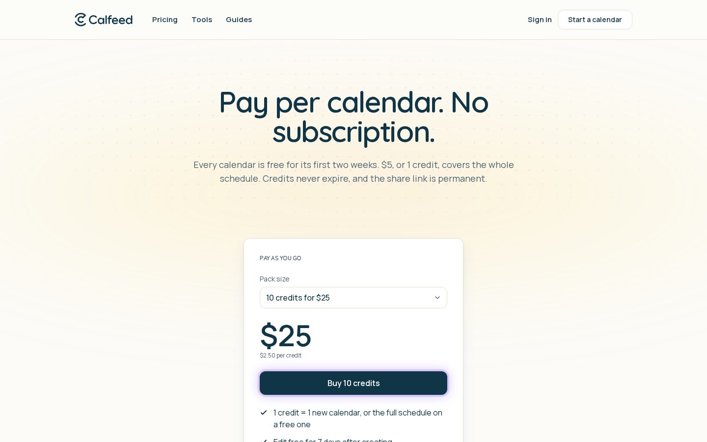Calfeed Pricing