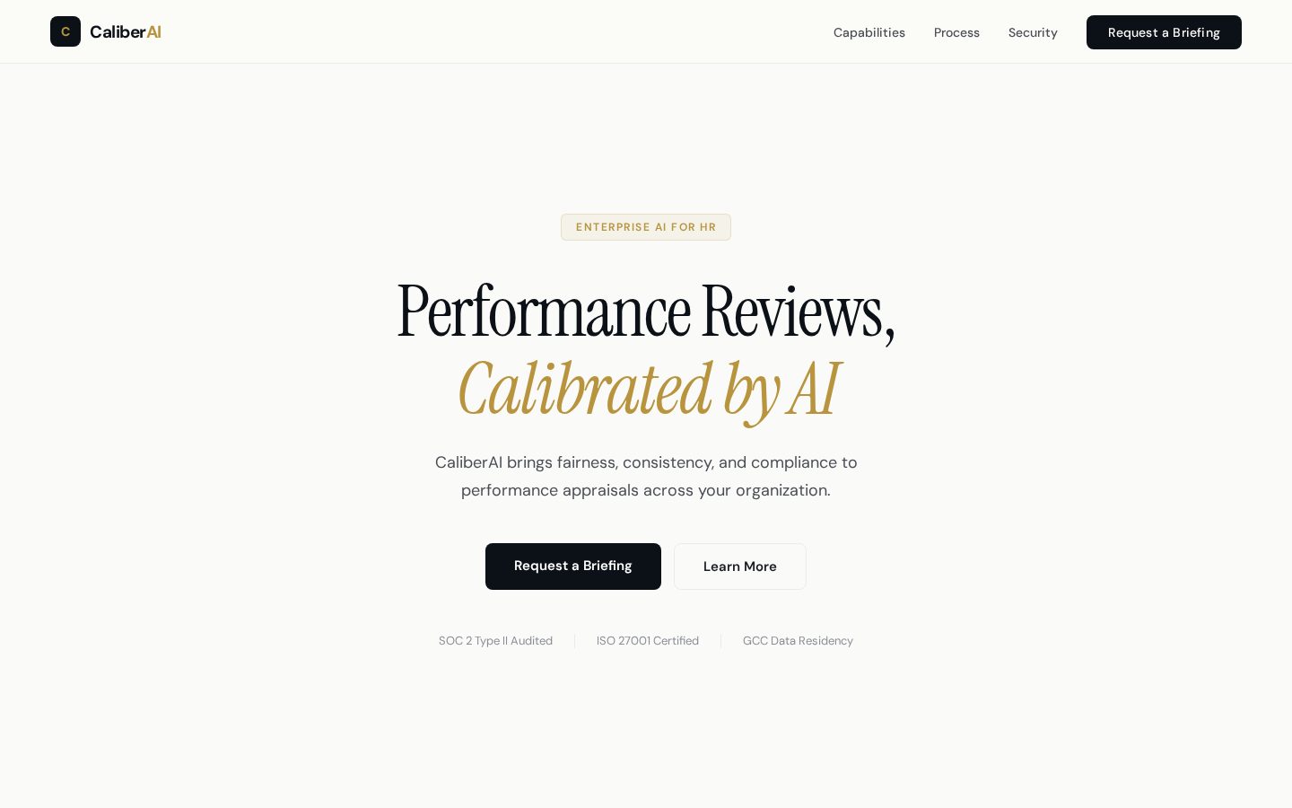 CaliberAI Homepage