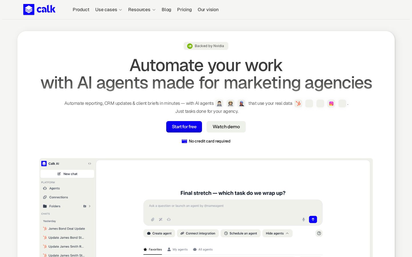 Calk AI 1.0 Homepage