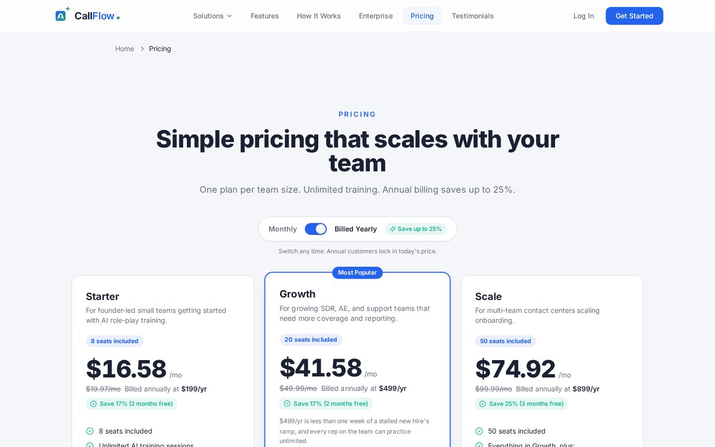 Call Flow Pricing