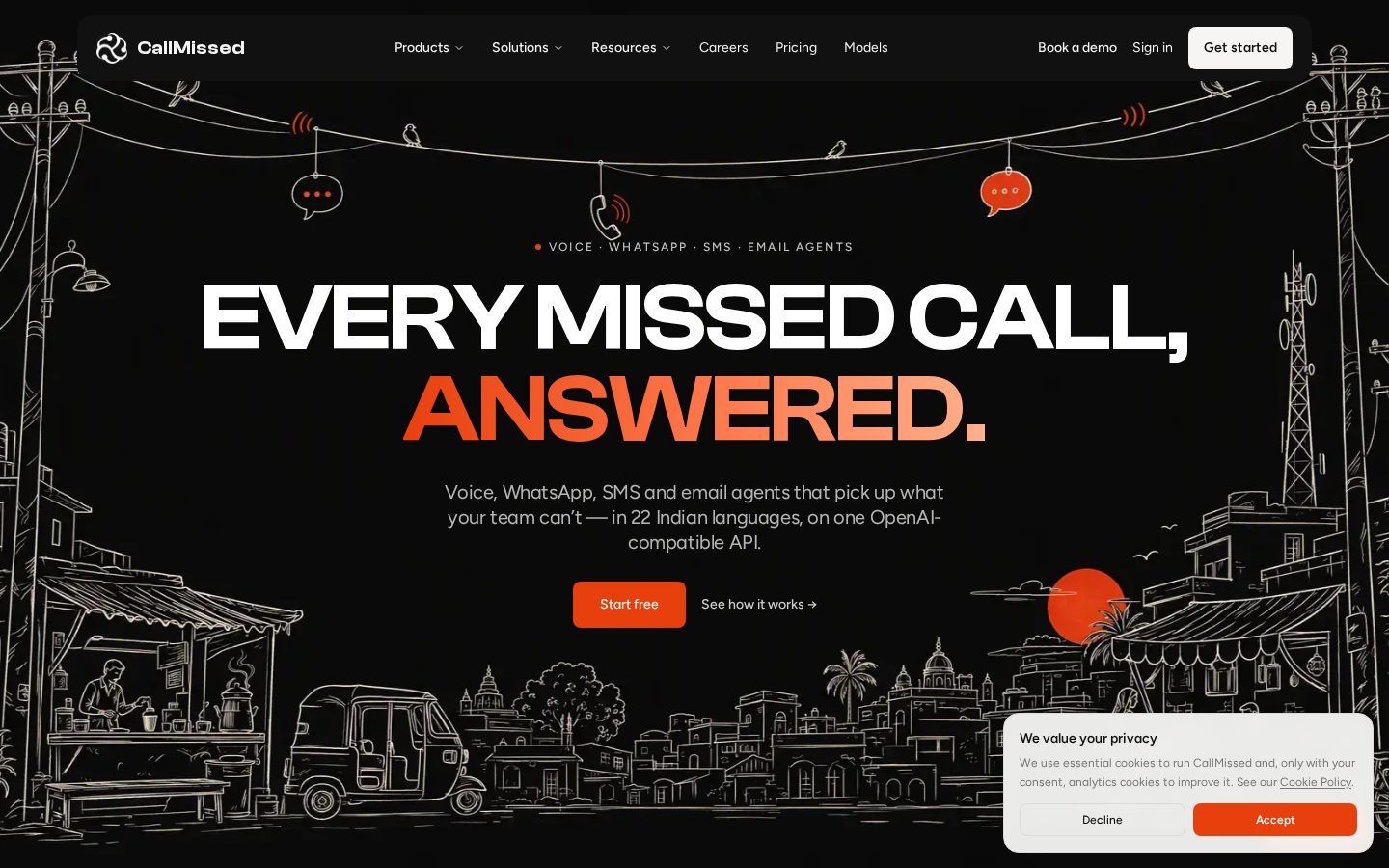 CallMissed Homepage