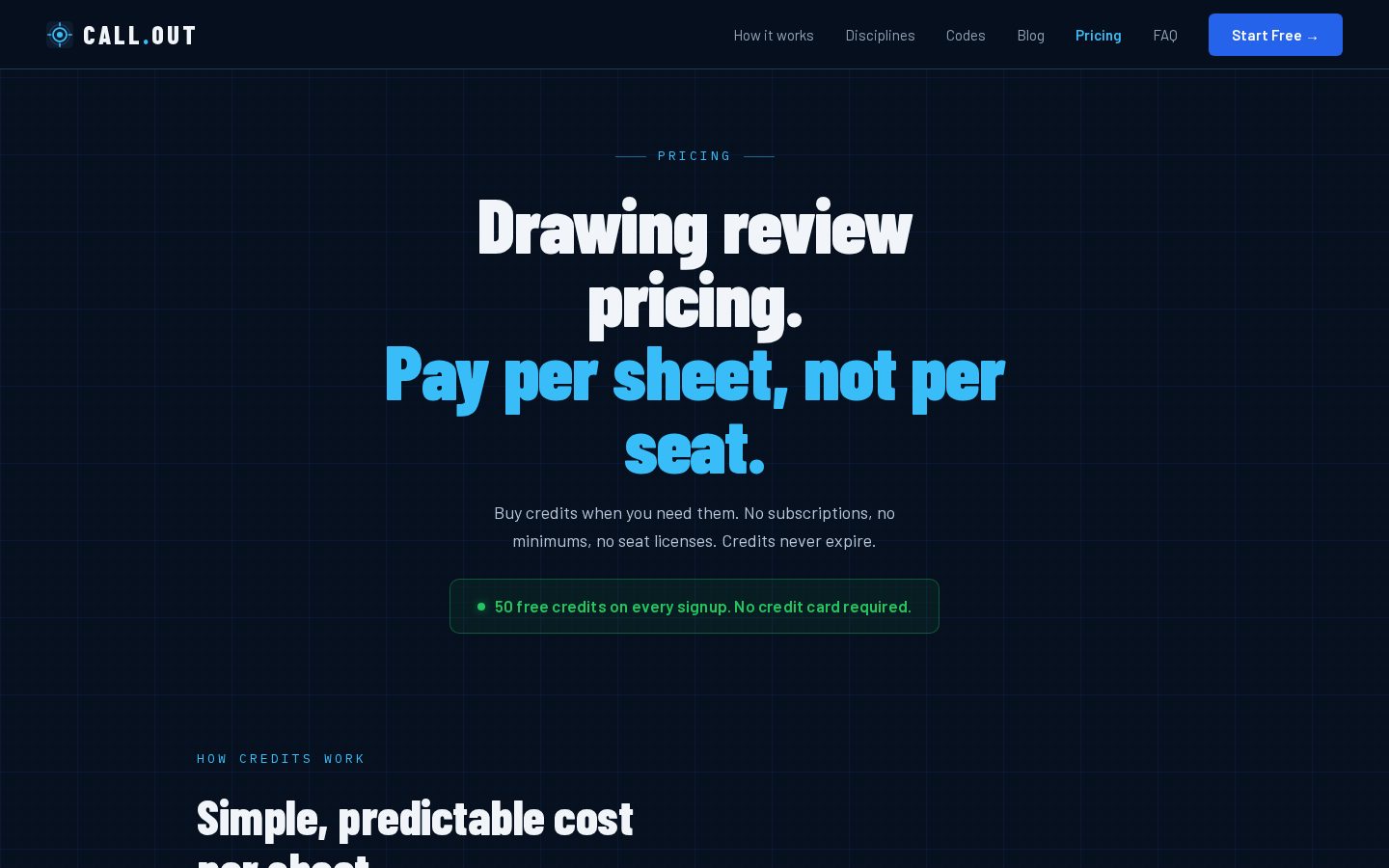 Callout Pricing