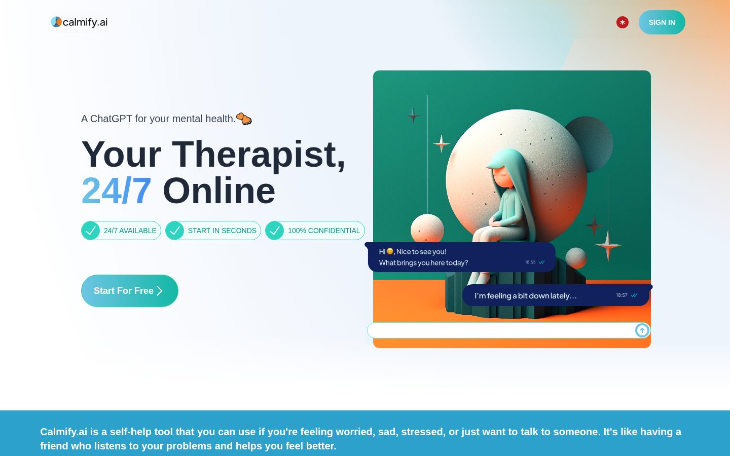 Calmify Homepage