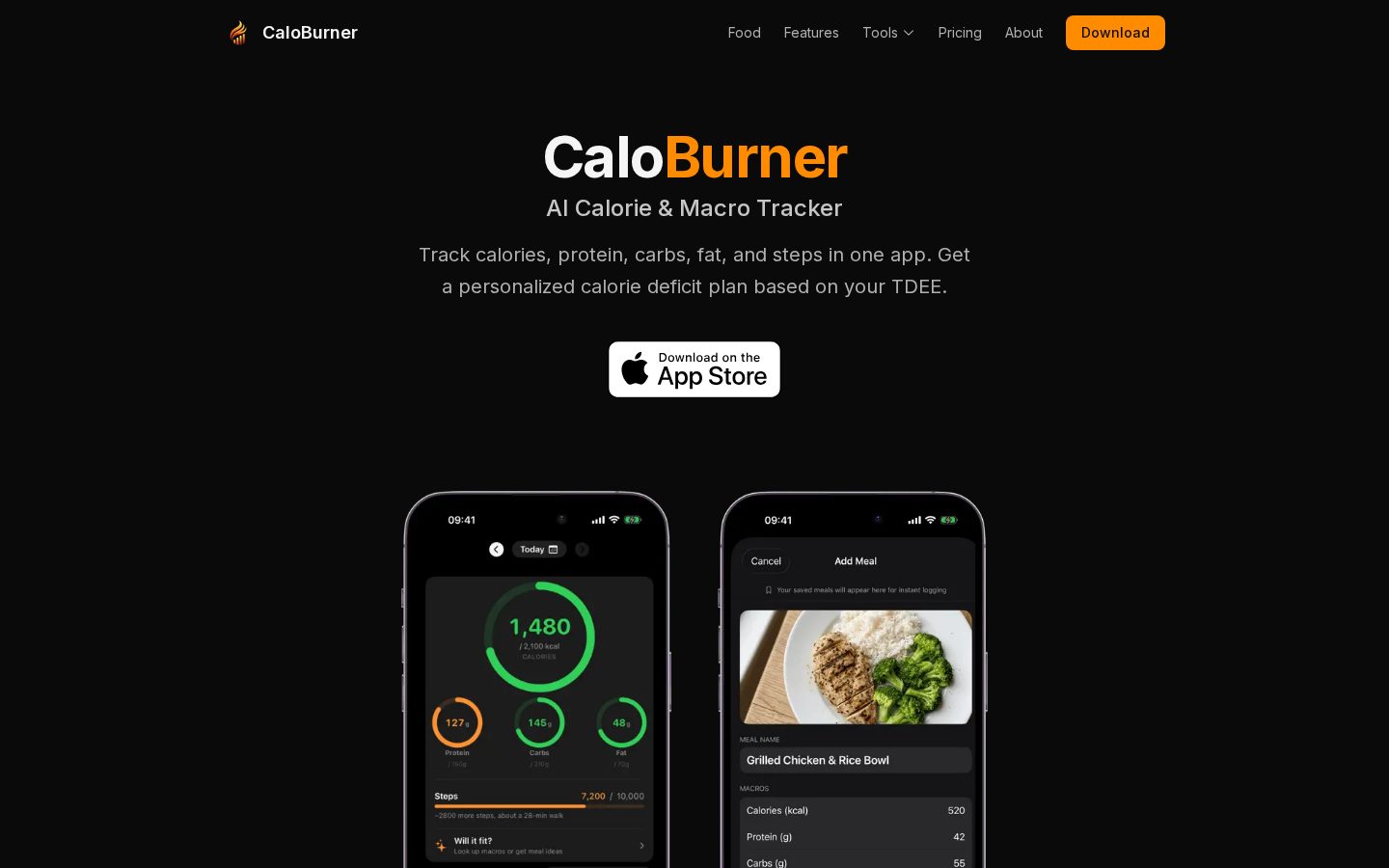 CaloBurner Homepage