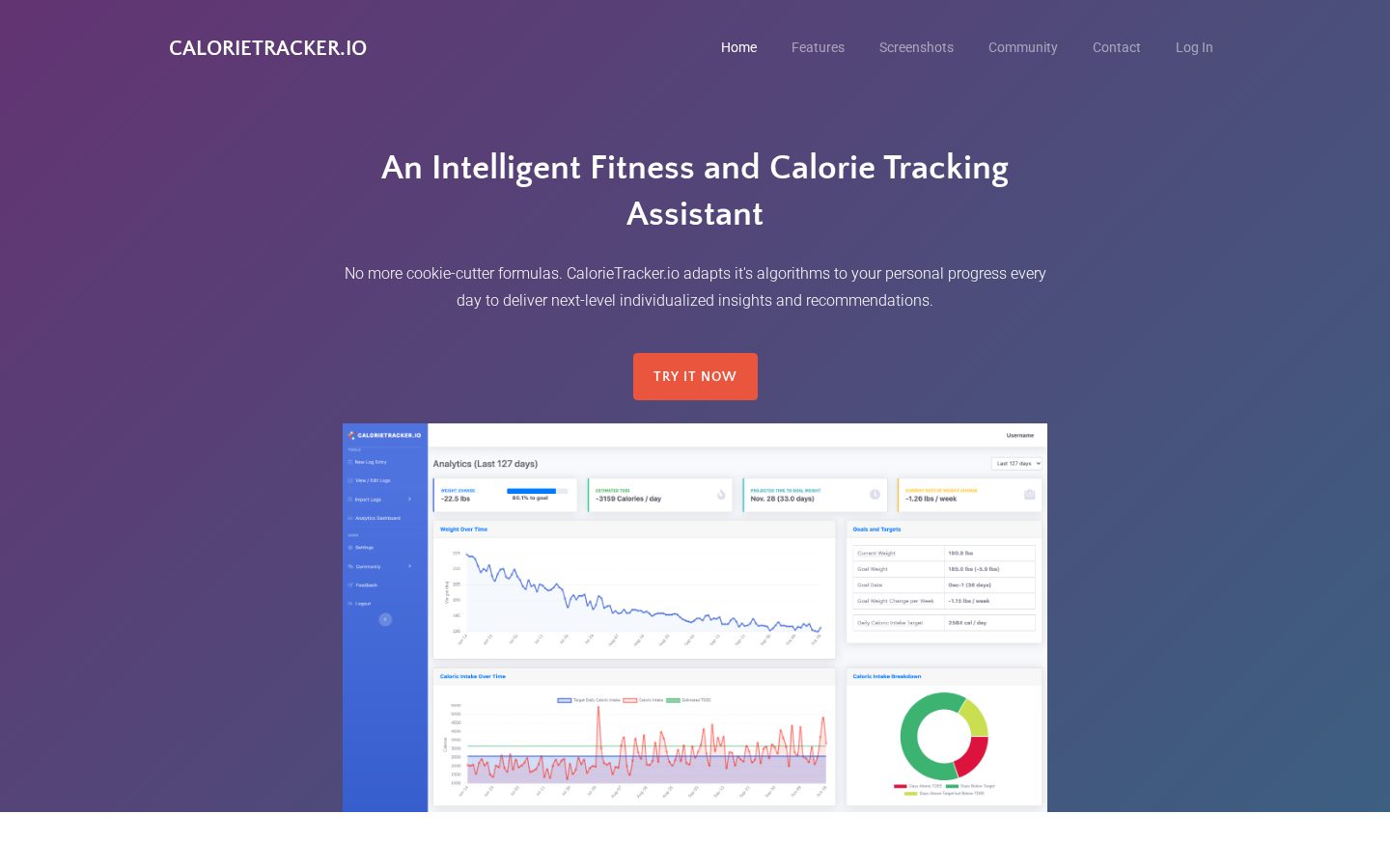 Calorie Tracker Homepage