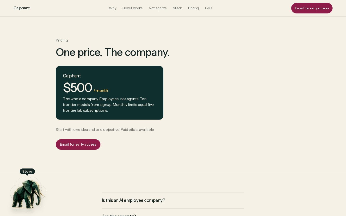 Calphant Pricing