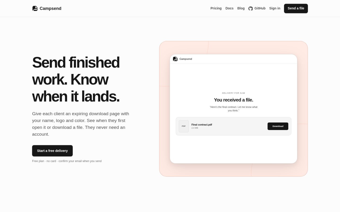 Campsend Homepage