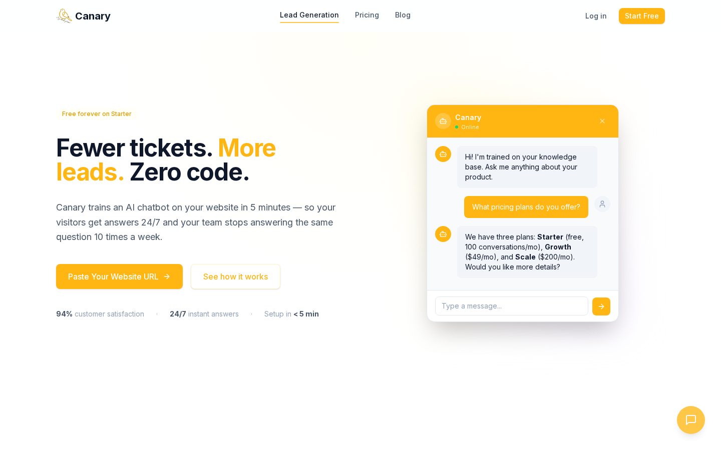 Canary Homepage