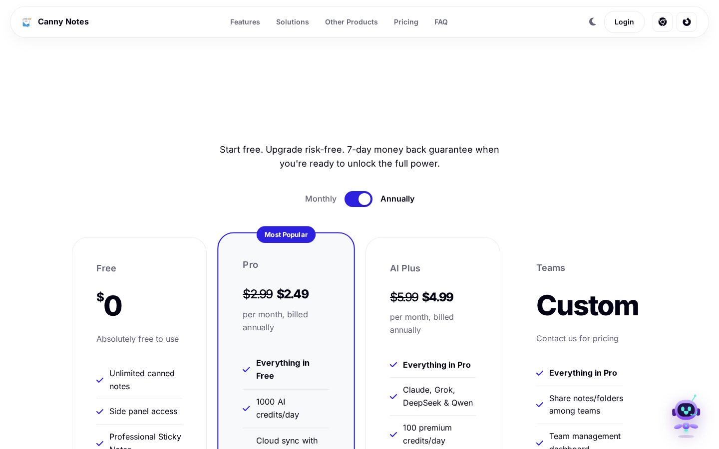 Canny Notes Pricing