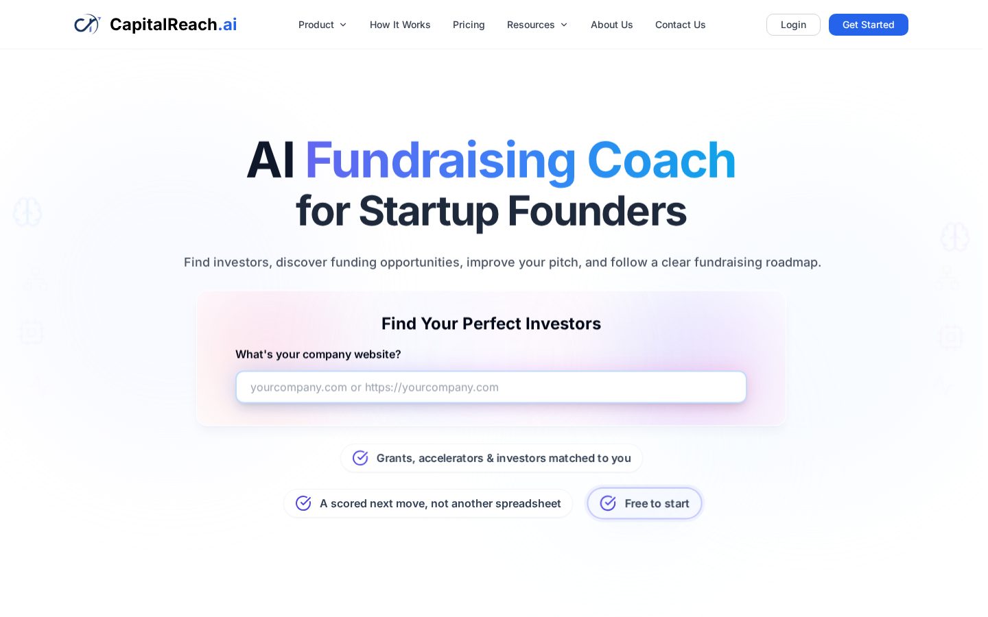 Capital Reach AI Homepage