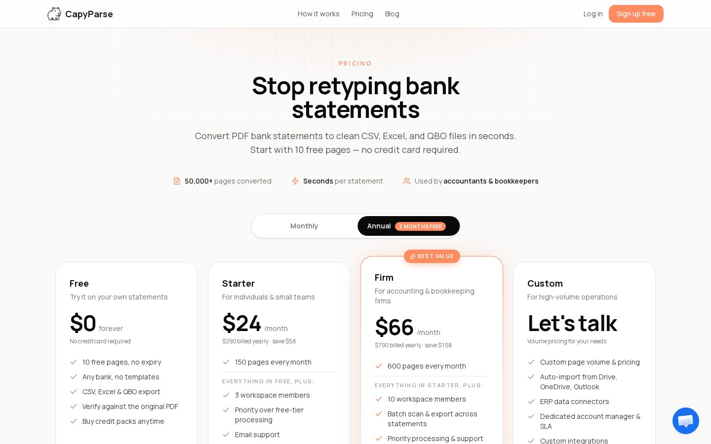 CapyParse Pricing