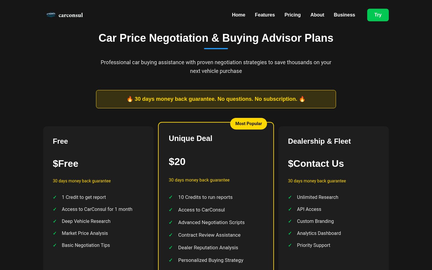 CarConsul Pricing