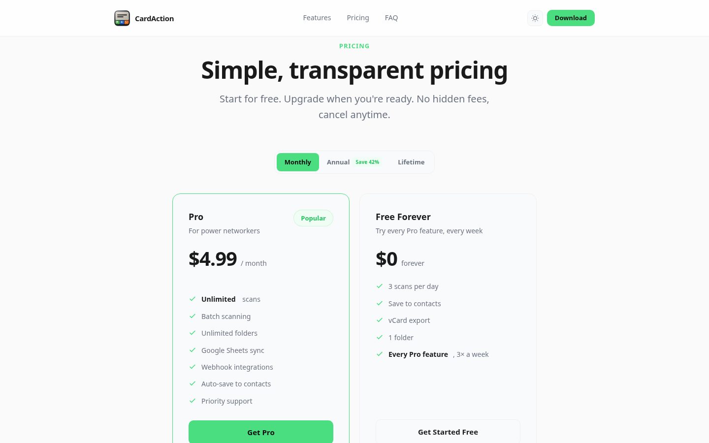 CardAction Pricing