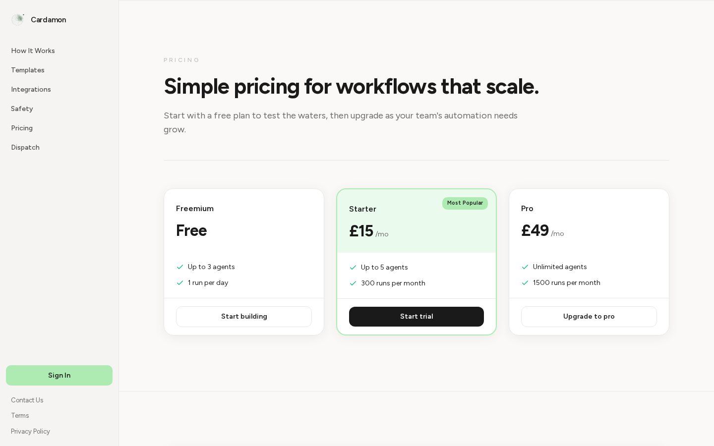 Cardamon Pricing