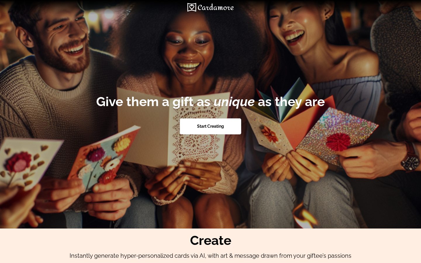 Cardamore.ai Homepage