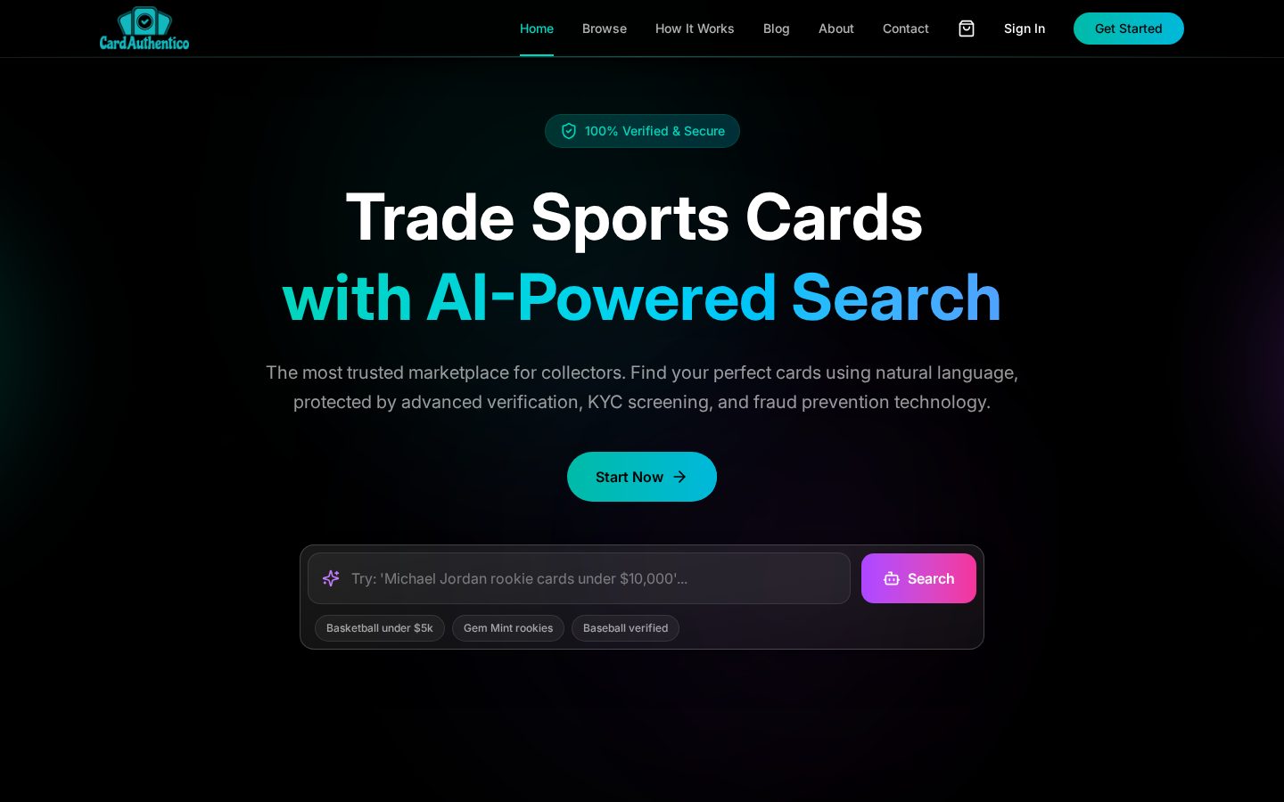 cardauthentico.com Homepage