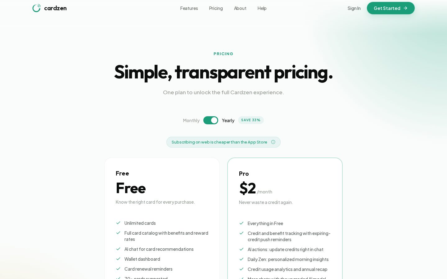 Cardzen Pricing