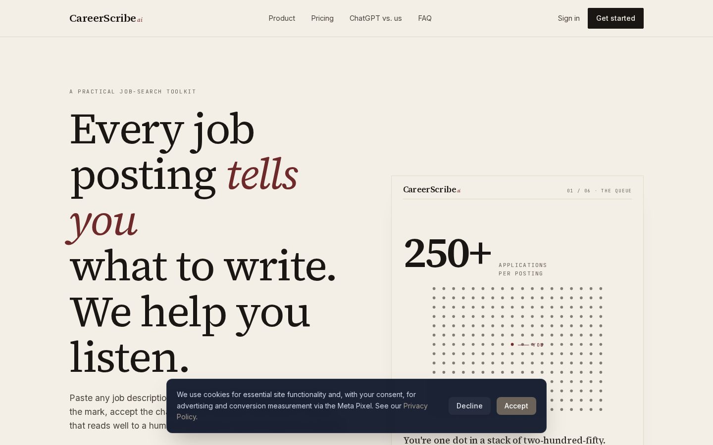 Career Scribe AI Homepage