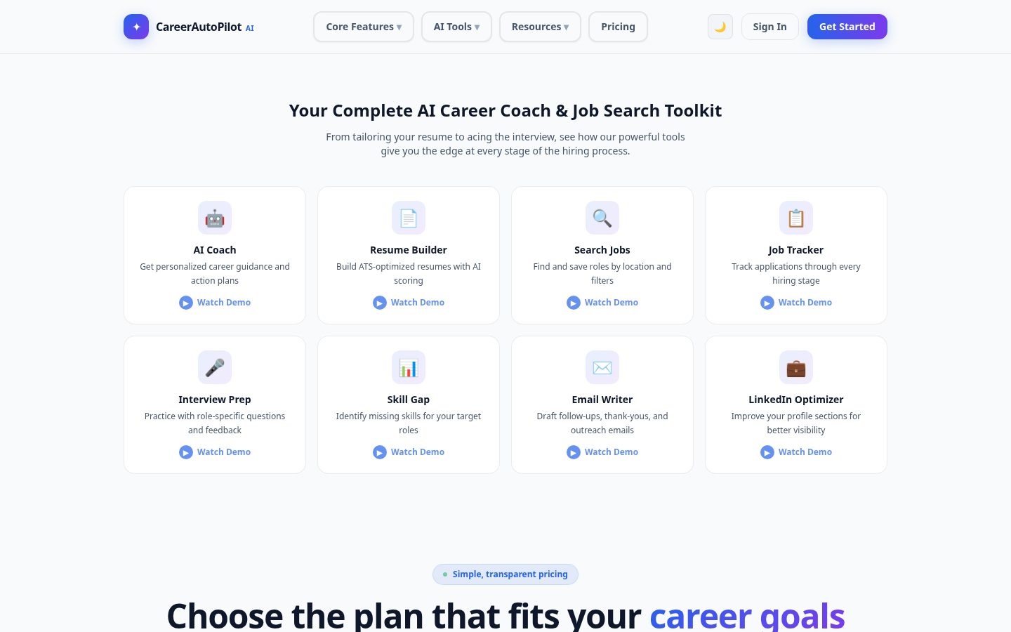 CareerAutoPilot AI Homepage