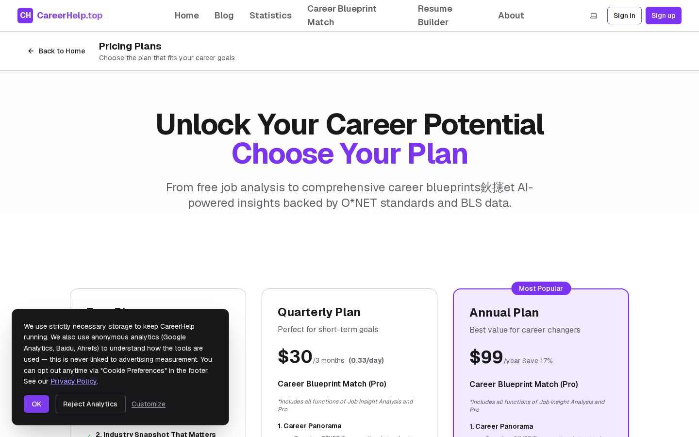 CareerHelp Pricing