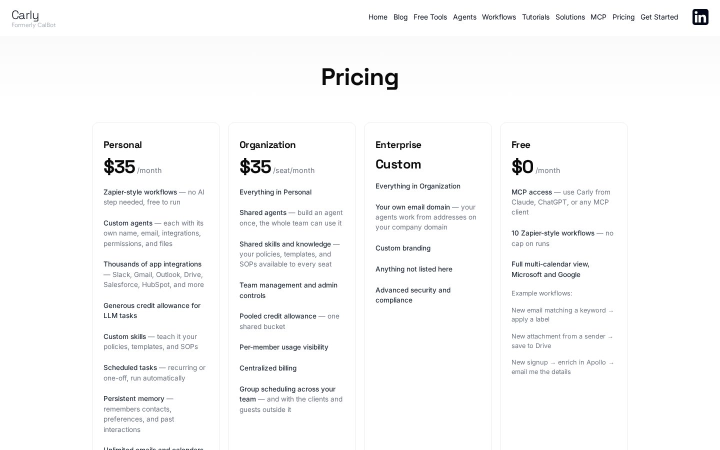 Carly AI Pricing