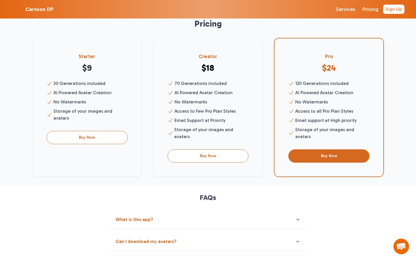 cartoondp Pricing