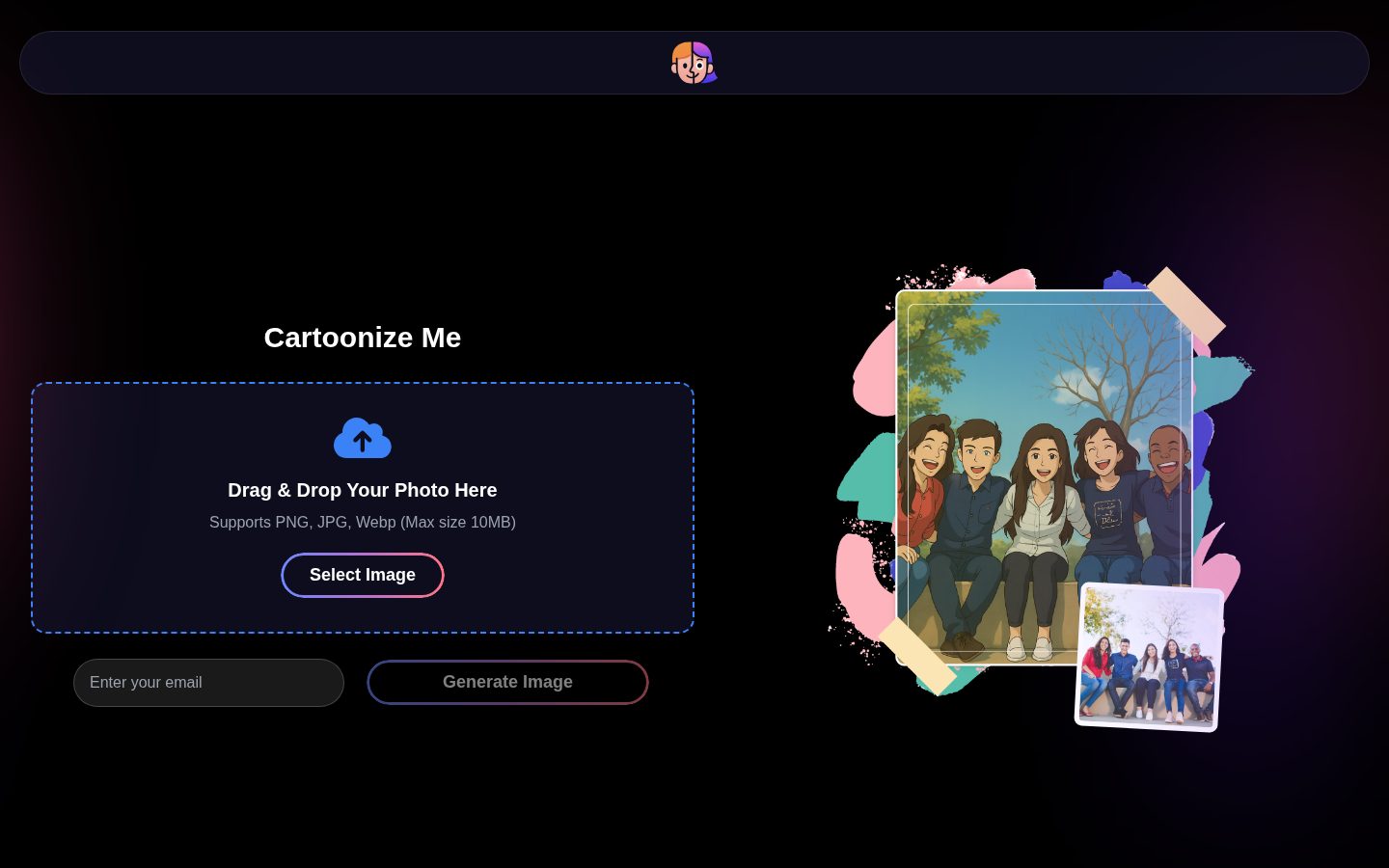 Cartoonize Me Homepage