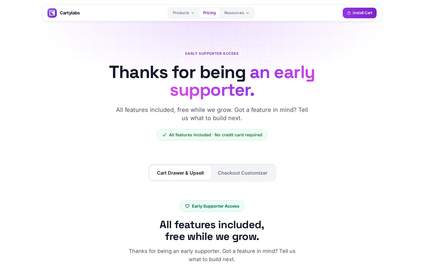 Cartylabs Upsell Cart -Shopify Pricing