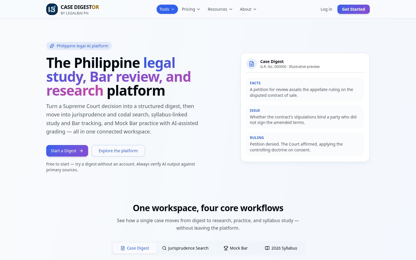 Case Digestor Homepage