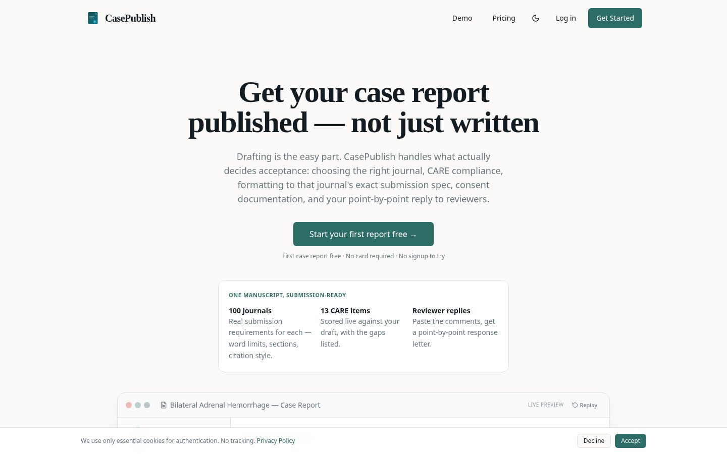 CasePublish Homepage