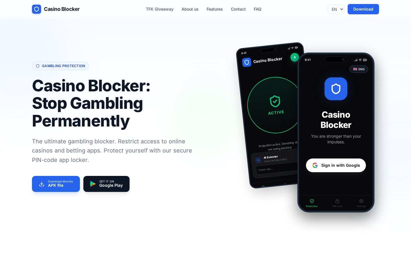 Casino Blocker Homepage