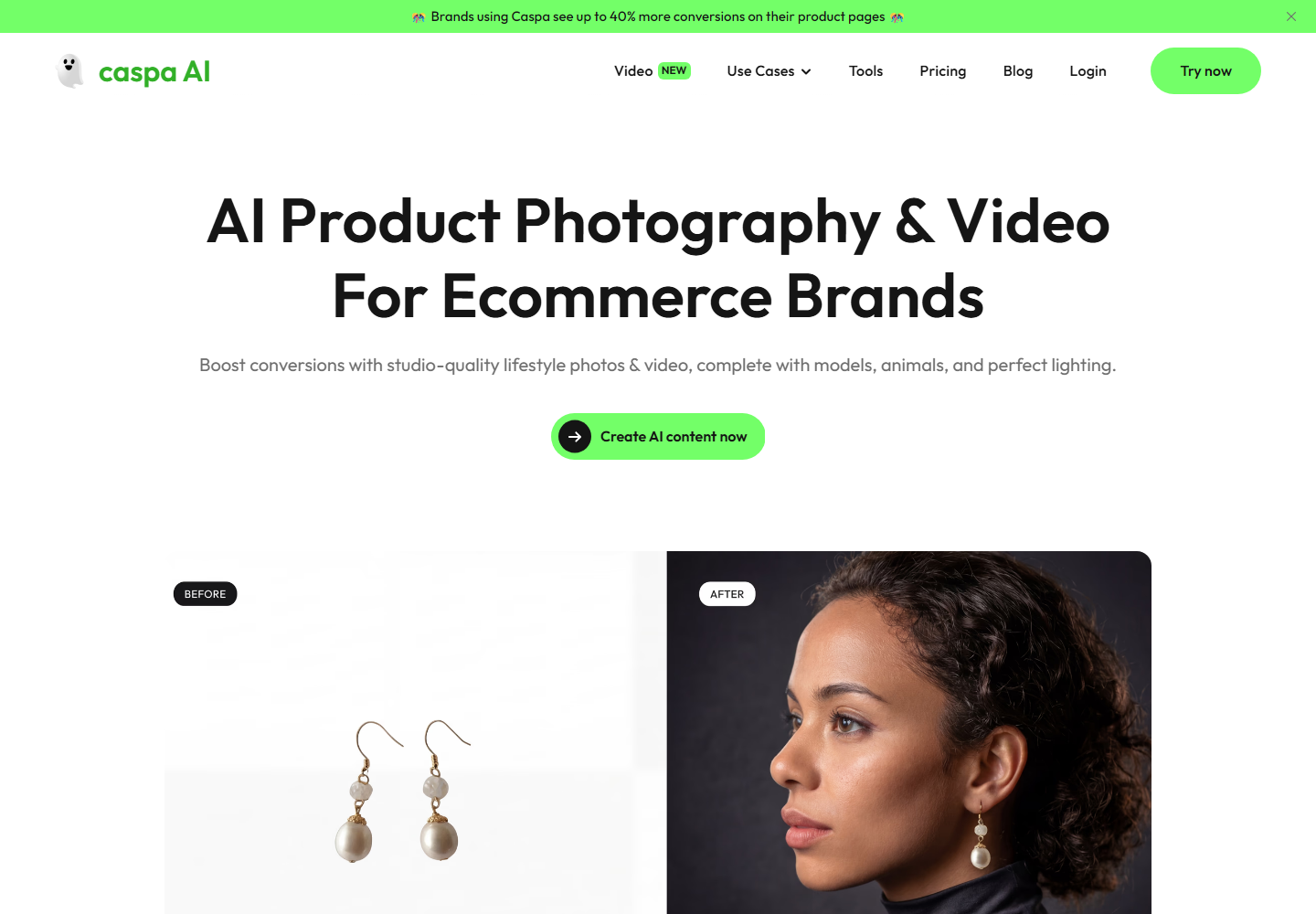 Caspa AI homepage