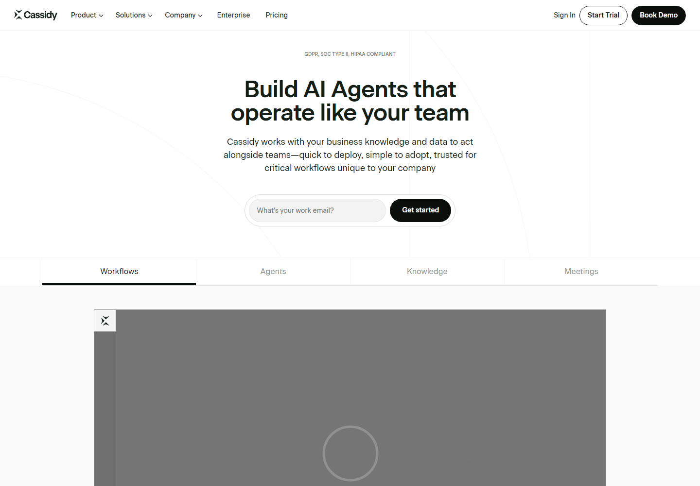 Cassidy AI homepage