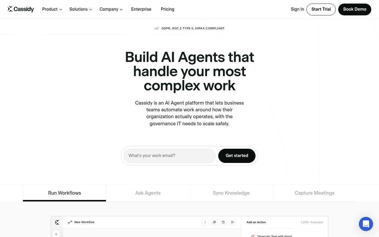 Cassidy AI homepage