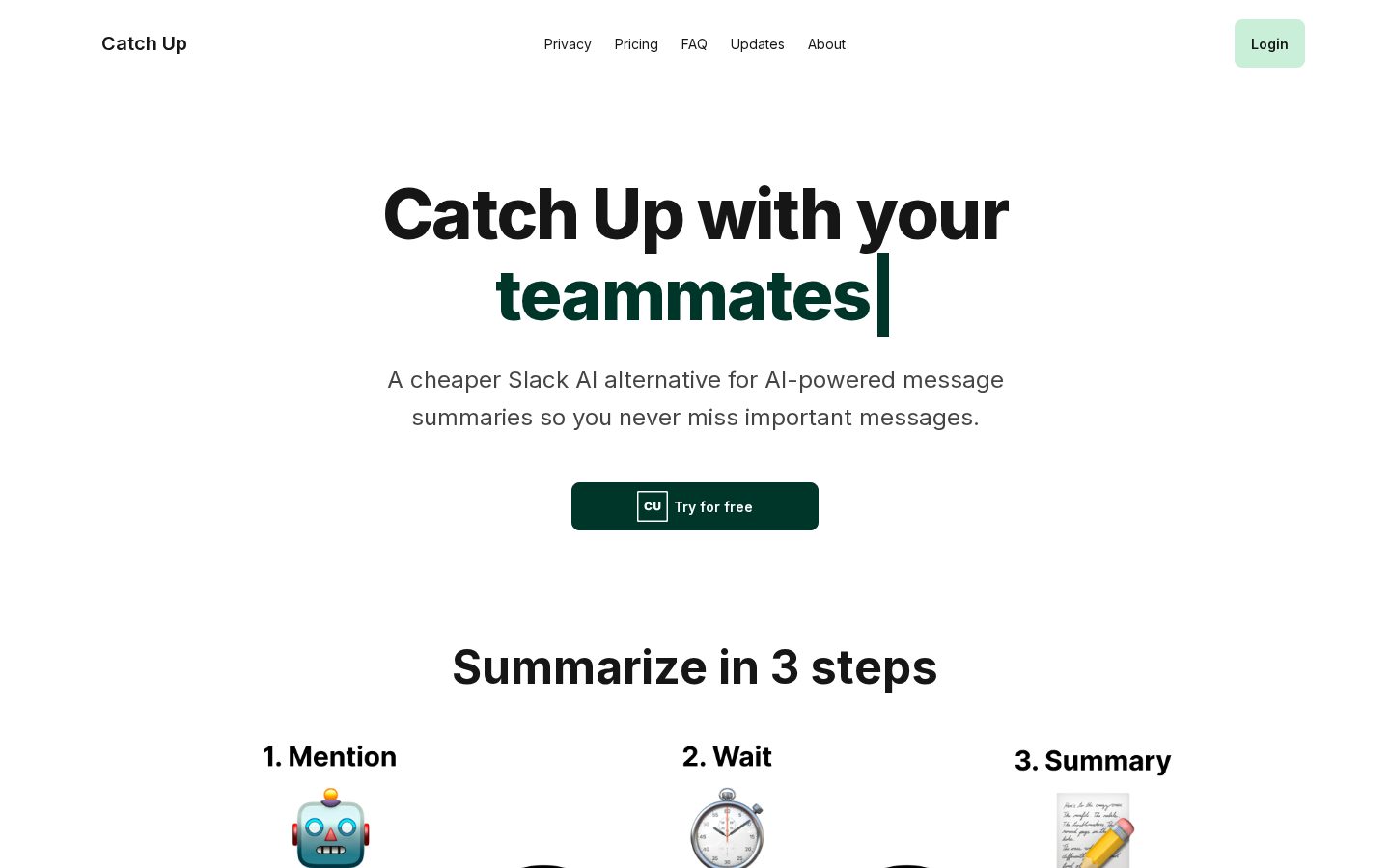 Catch Up Homepage