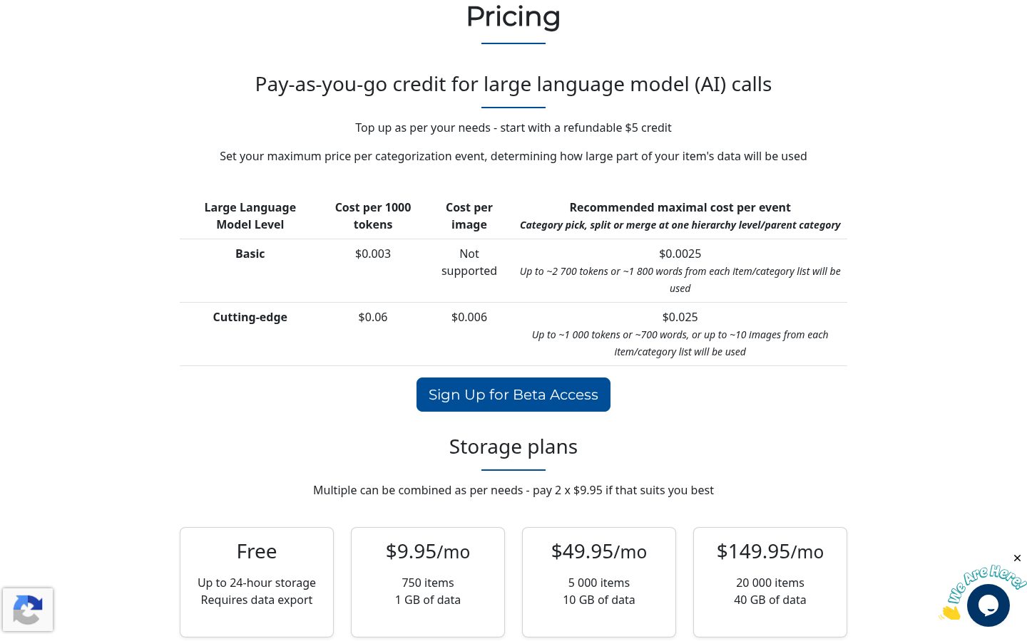 categorAIze.io Pricing
