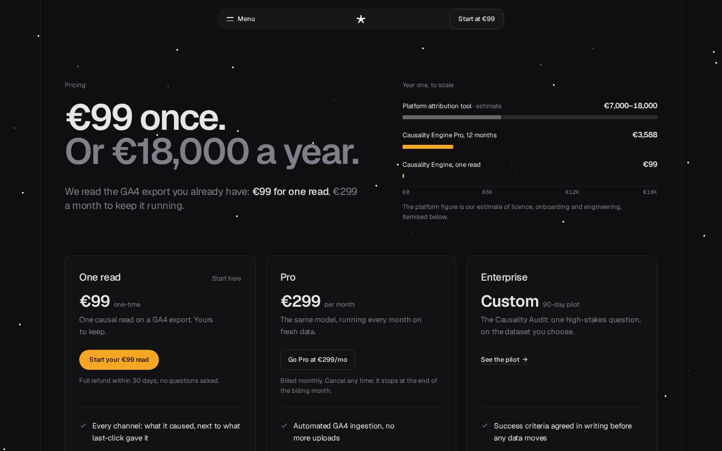 Causality Engine Pricing