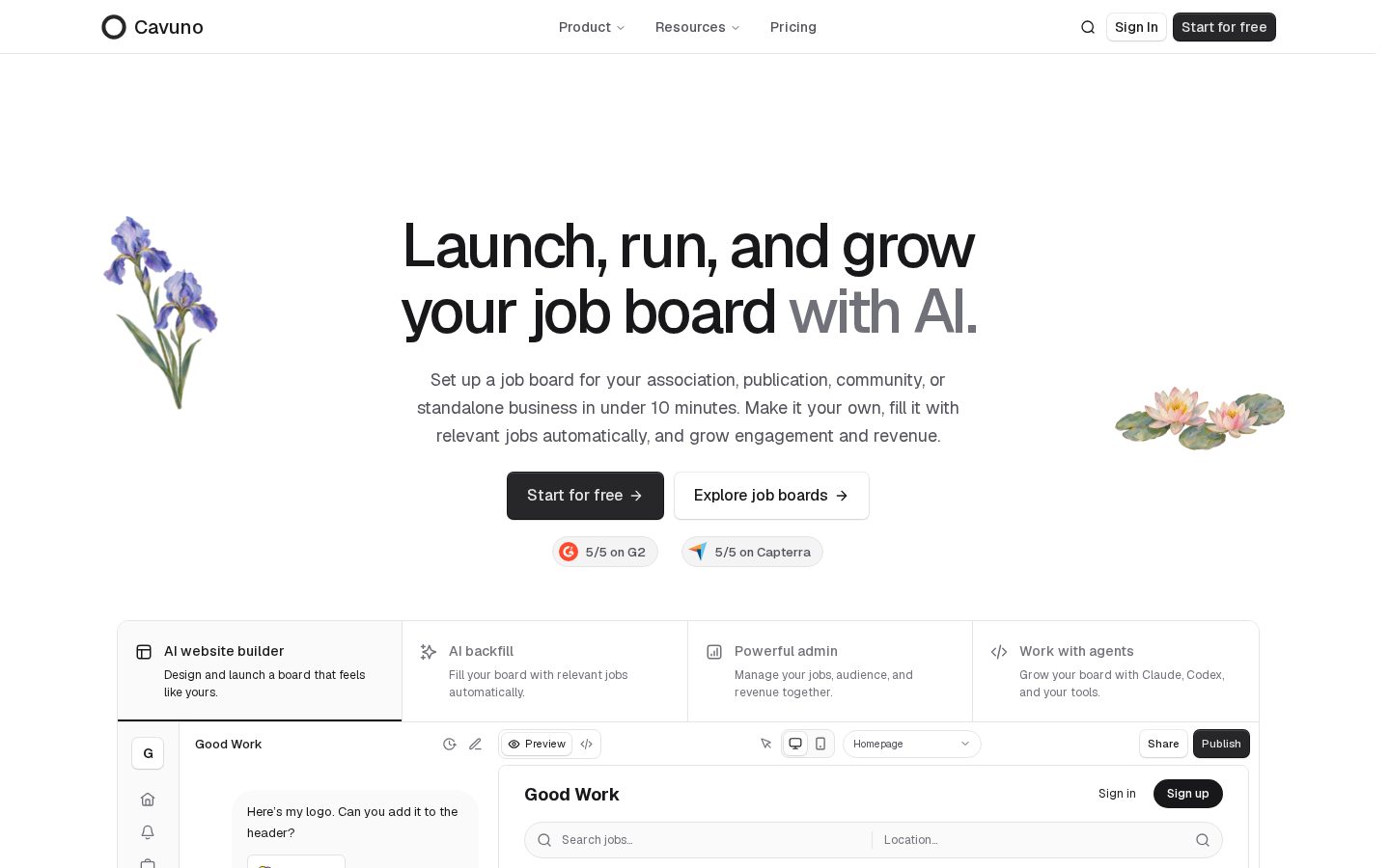 Cavuno Homepage