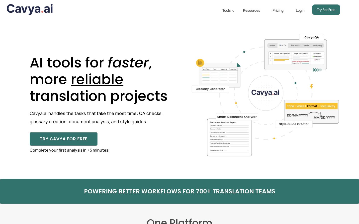 Cavya AI Homepage