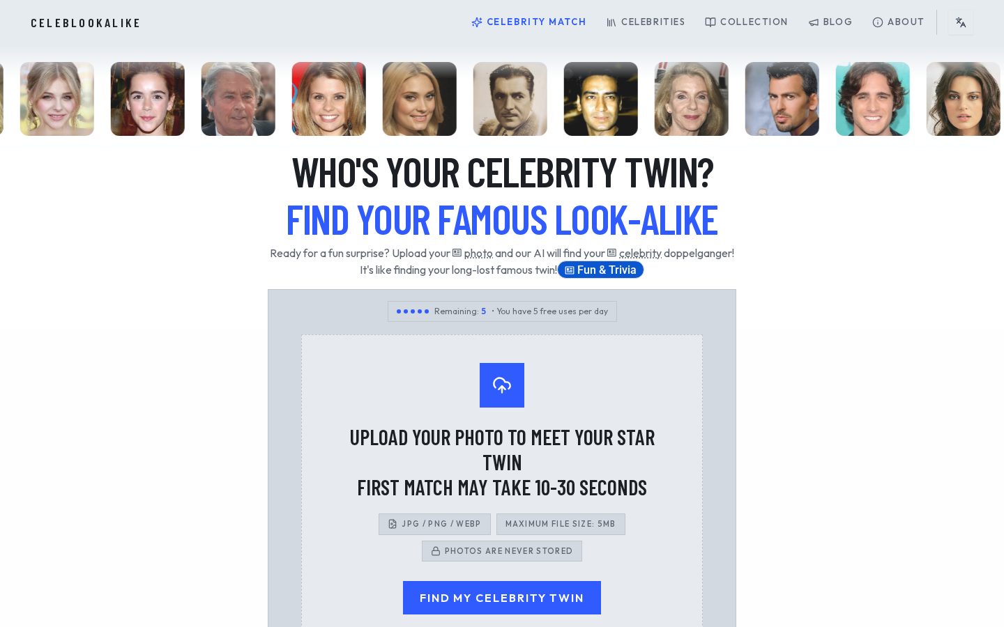 Celebrity Look Alike Homepage