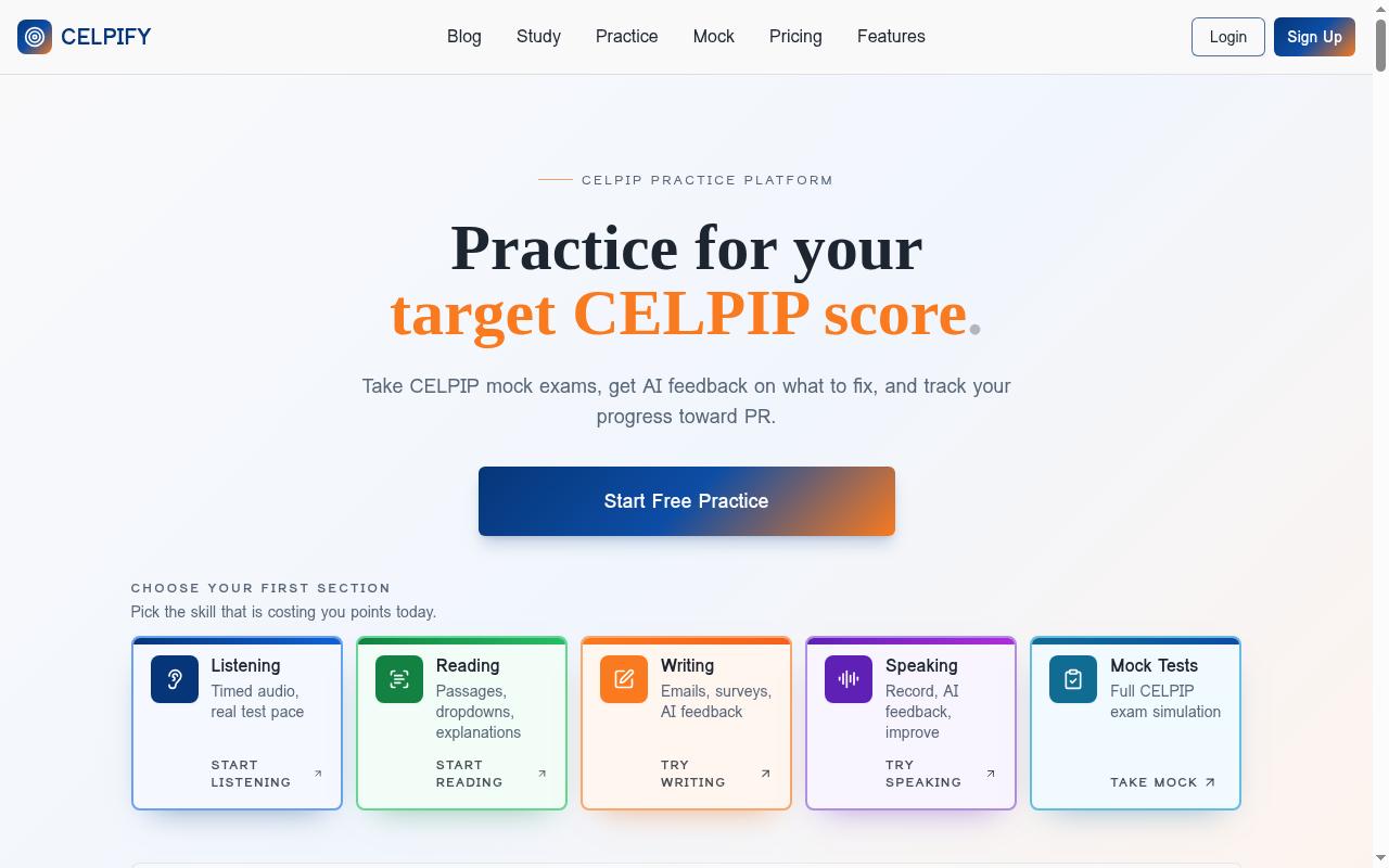 Celpify Homepage