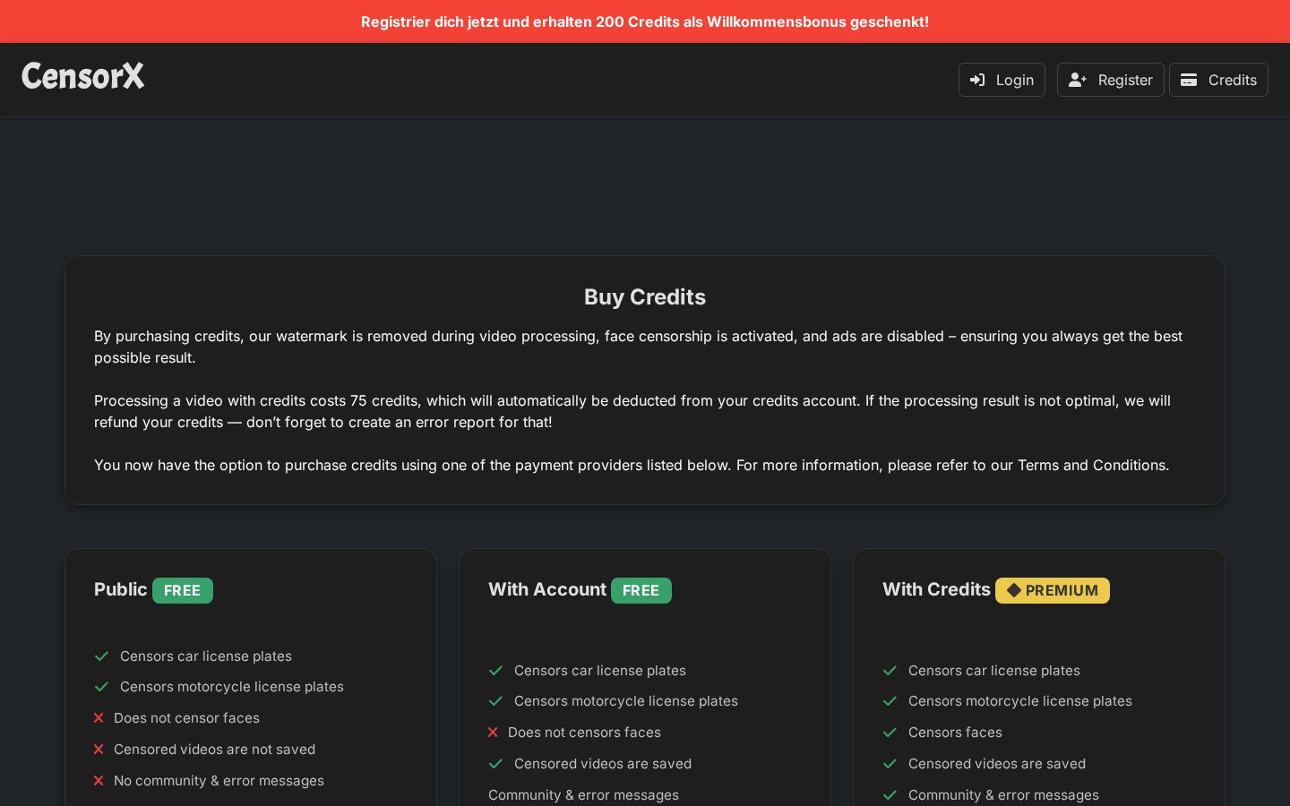 CensorX Pricing