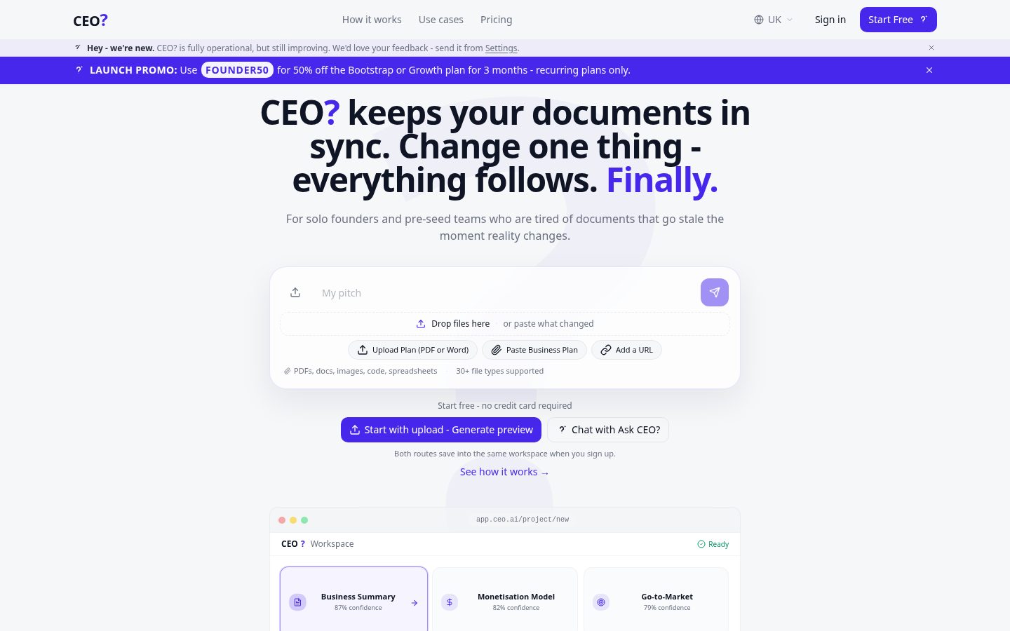 CEO? Homepage
