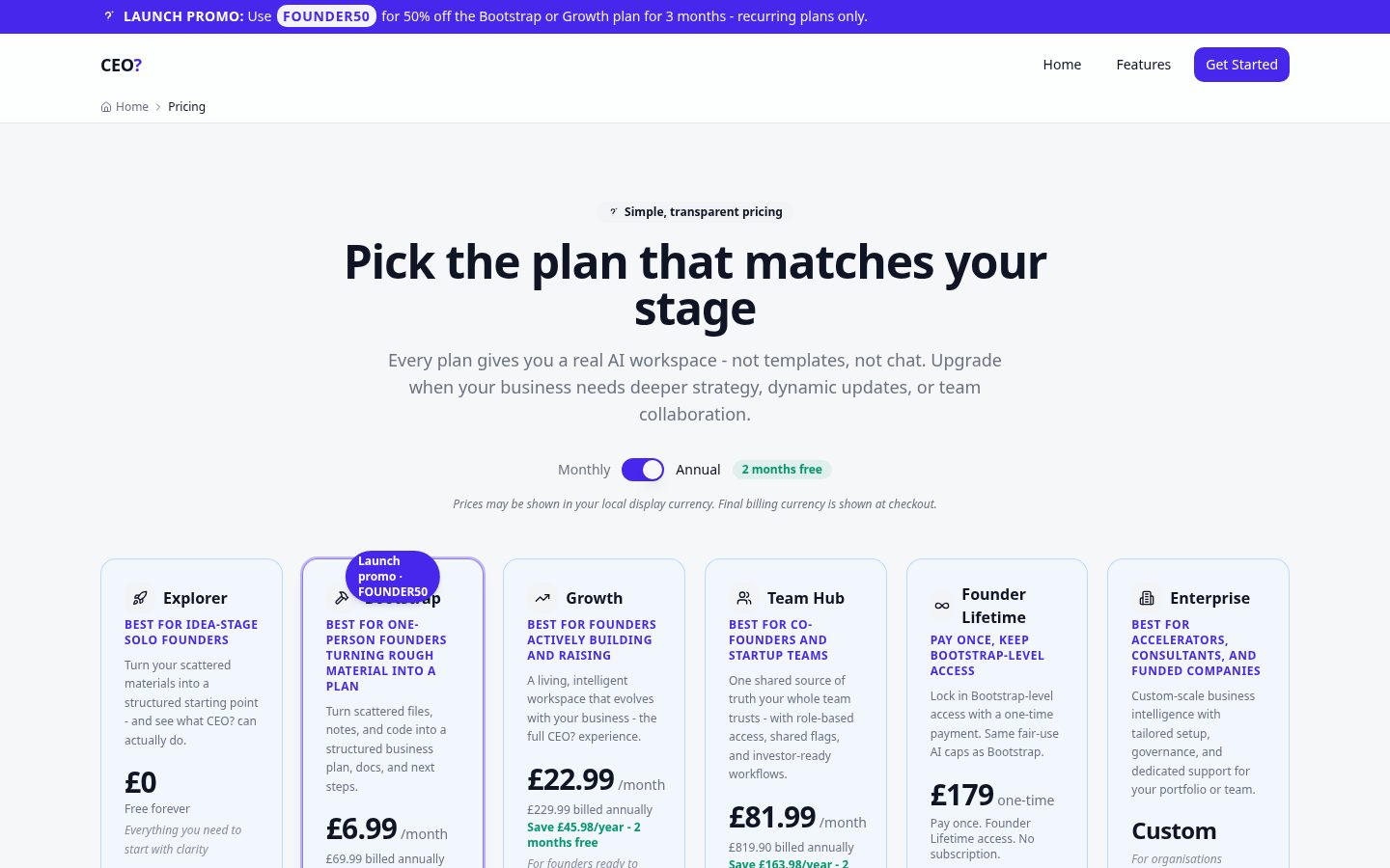 CEO? Pricing