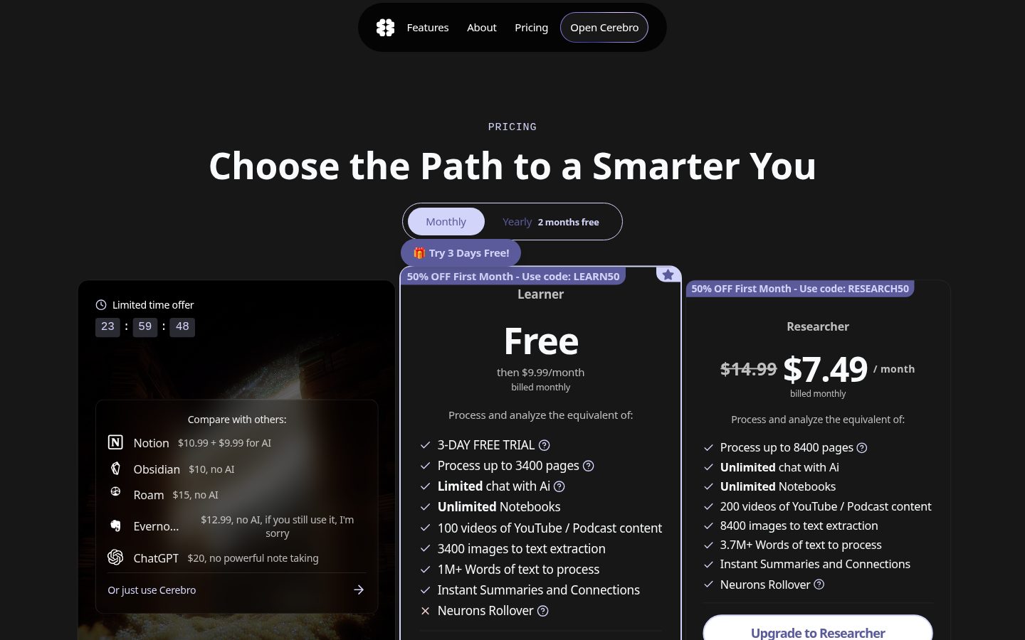 Cerebro Pricing